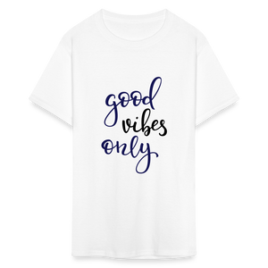 Unisex Good Vibes Print T Shirt - white