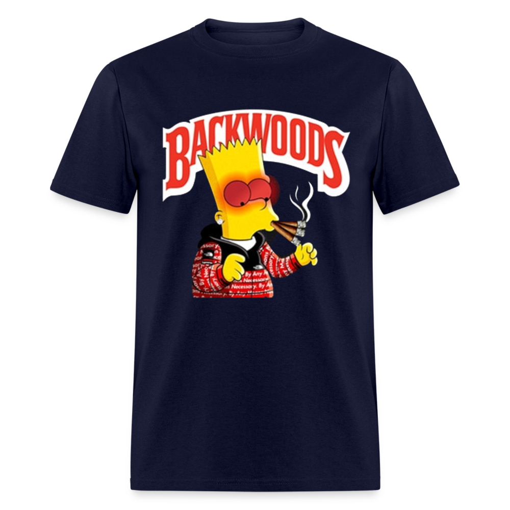 Unisex Backwoods Bart Print T Shirt - navy