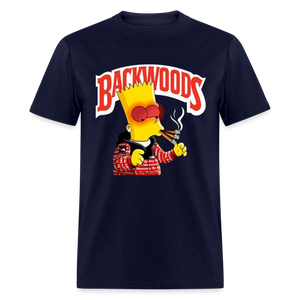 Unisex Backwoods Bart Print T Shirt - navy