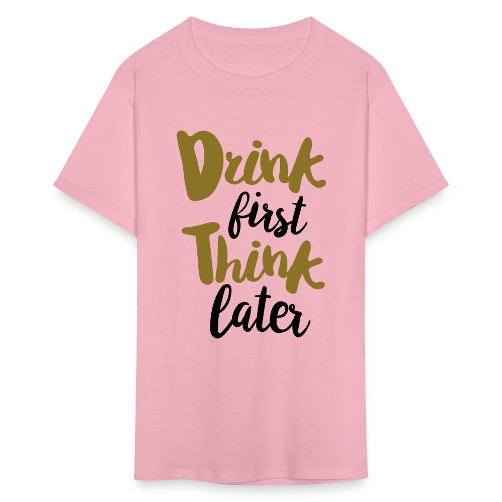 Unisex Drink Print T Shirt - pink