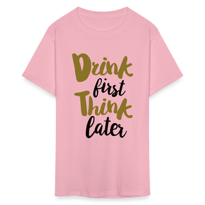 Unisex Drink Print T Shirt - pink