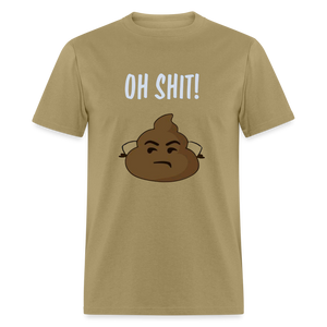 Unisex Classic Funny Print T Shirt - khaki