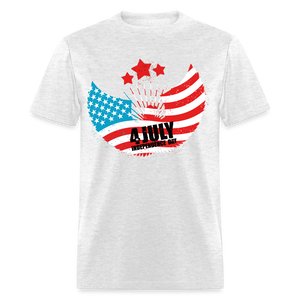 Unisex 4th Of July Print T Shirt - light heather gray