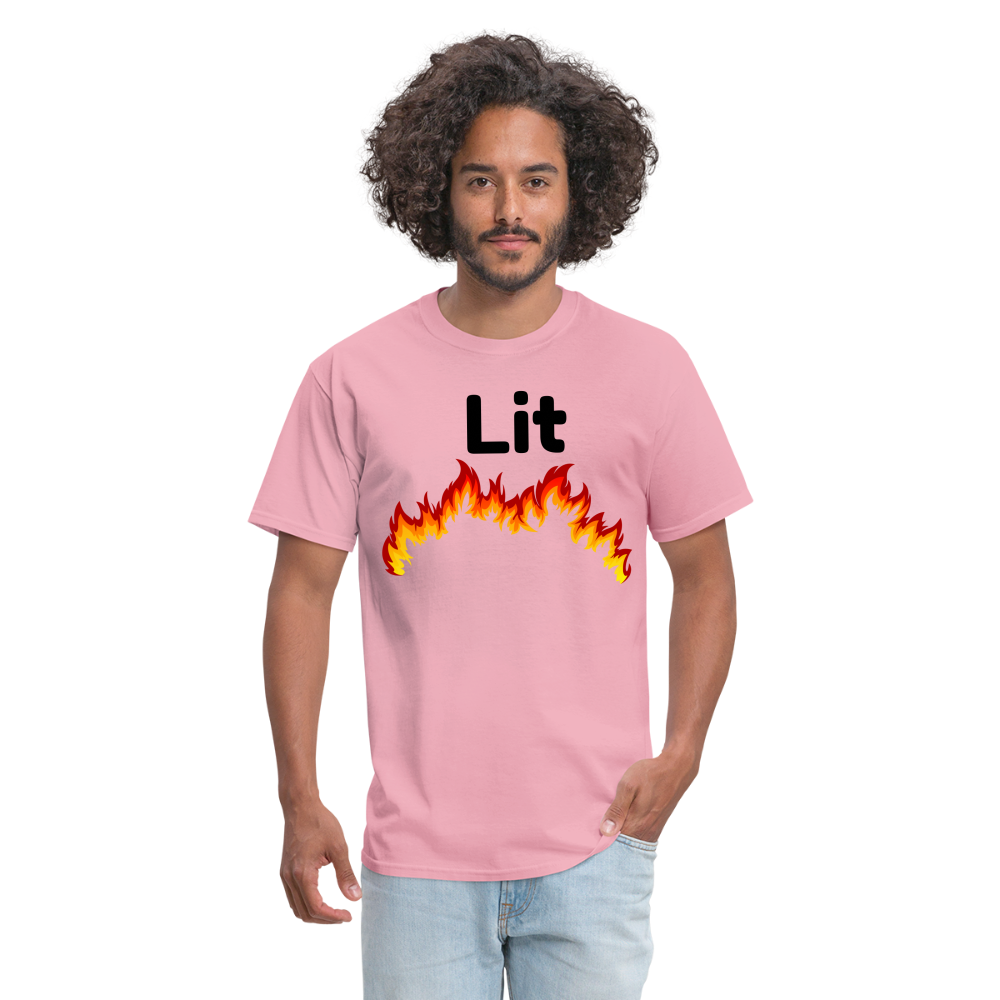 Unisex Lit Print T Shirt - pink