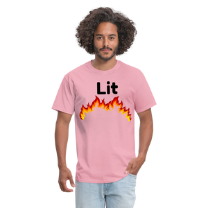 Unisex Lit Print T Shirt - pink