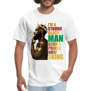 Men's Black King Print T Shirt - white