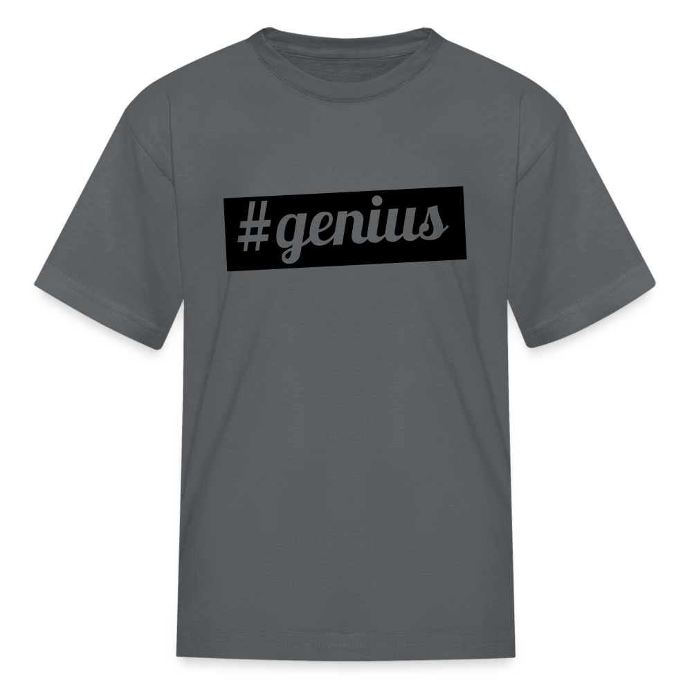 Kids' Hashtag Era Genius T Shirt - charcoal