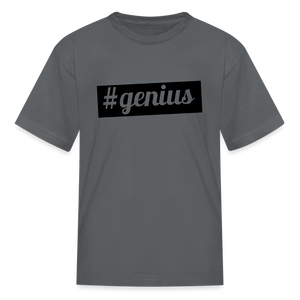 Kids' Hashtag Era Genius T Shirt - charcoal