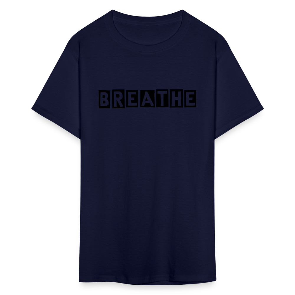 Unisex Breathe Print T Shirt - navy