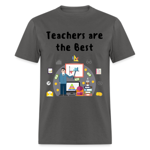 Unisex Adult Teachers Print T Shirt - charcoal