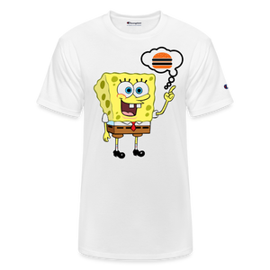 Unisex Champion SpongeBob Print T Shirt - white