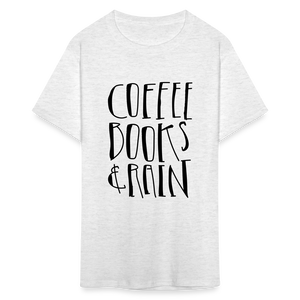 Unisex Coffee Print T Shirt - light heather gray