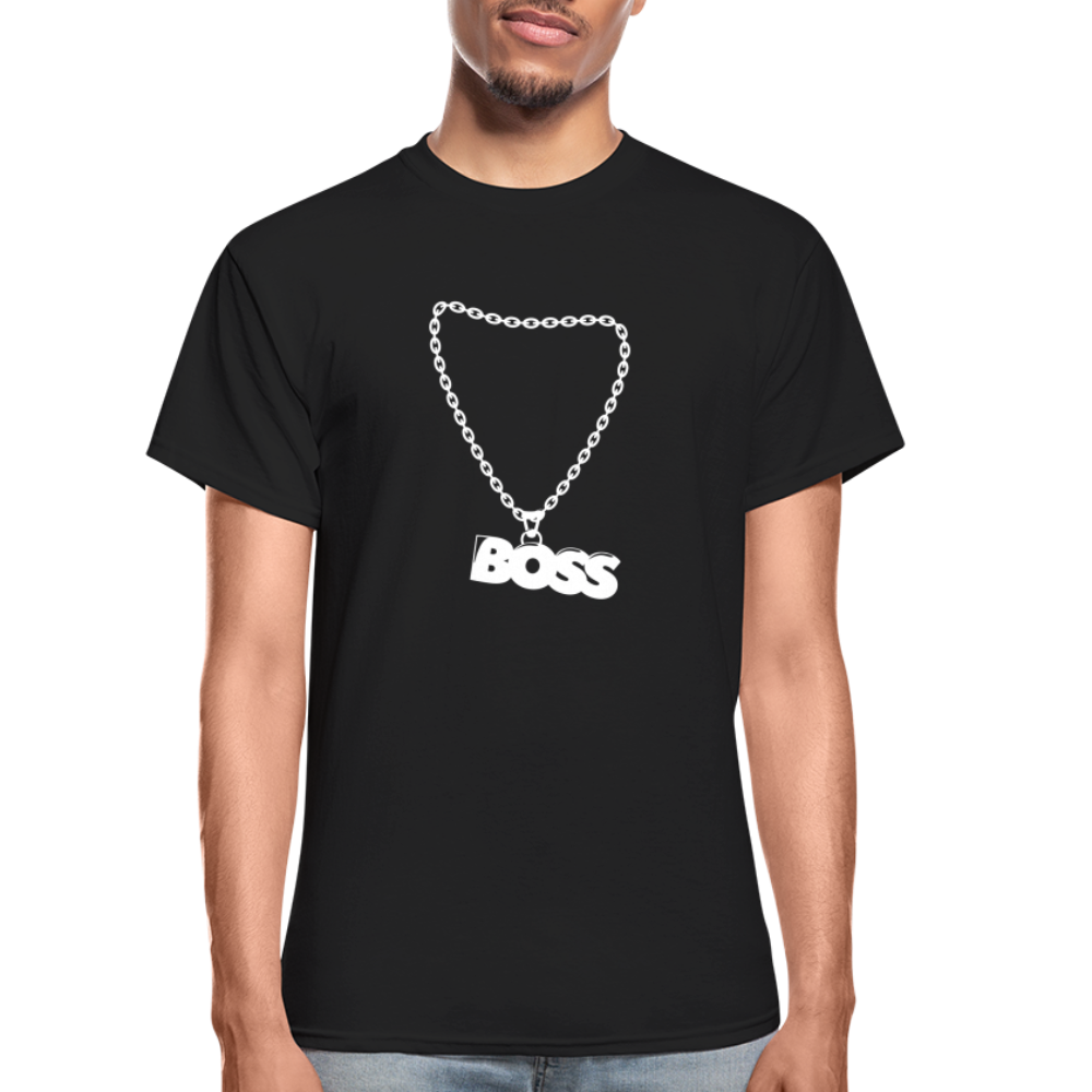 Unisex Adult Gildan Ultra Cotton Boss Print T Shirt - black