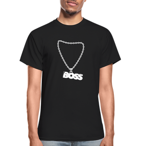 Unisex Adult Gildan Ultra Cotton Boss Print T Shirt - black