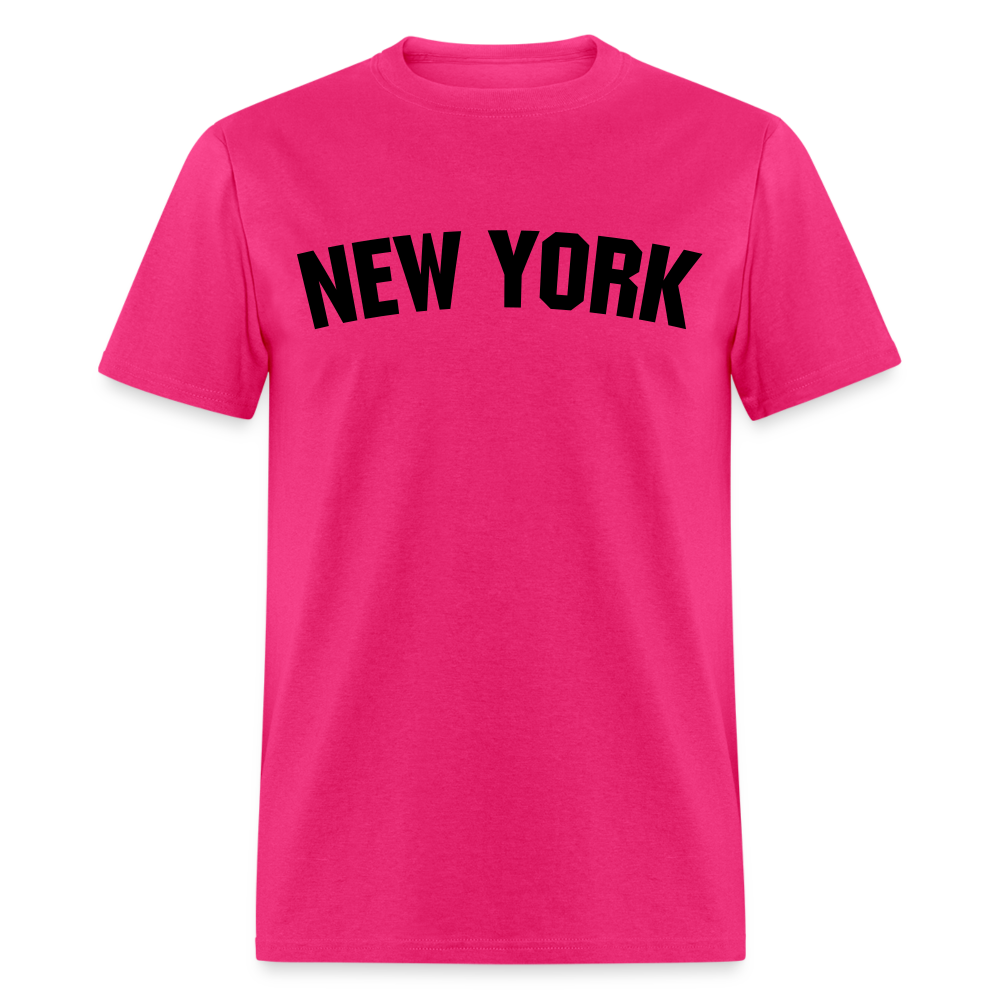 Unisex New York Print T Shirt - fuchsia