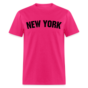 Unisex New York Print T Shirt - fuchsia