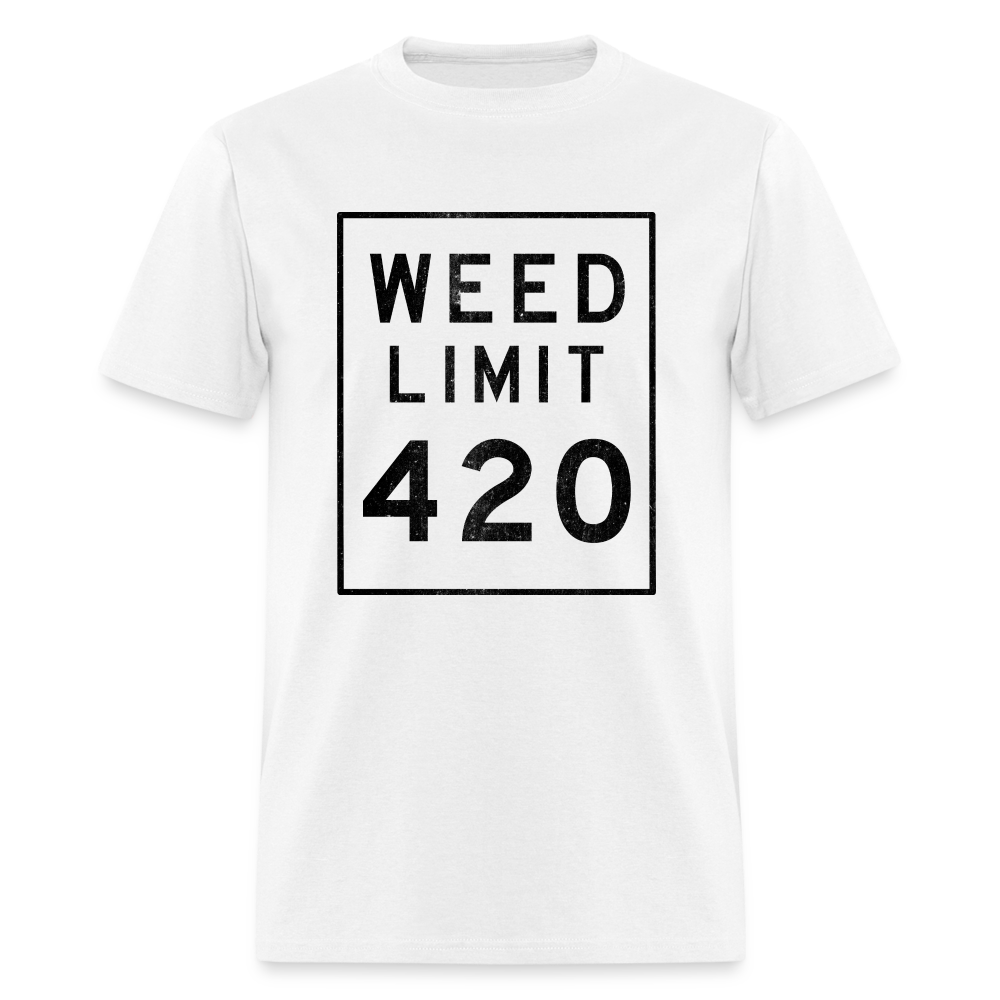 Unisex Weed Limit 420 Print T Shirt - white