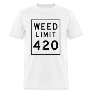 Unisex Weed Limit 420 Print T Shirt - white