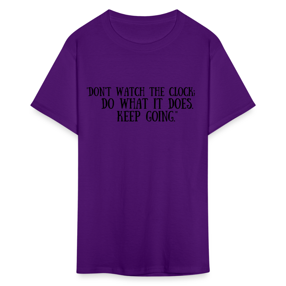 Unisex Classic  Watch the Clock Print T Shirt - purple