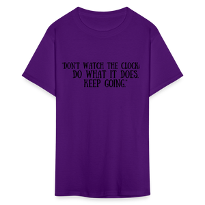 Unisex Classic  Watch the Clock Print T Shirt - purple