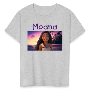 Kids Girls Fruit of the Loom Moana Print T Shirt - heather gray