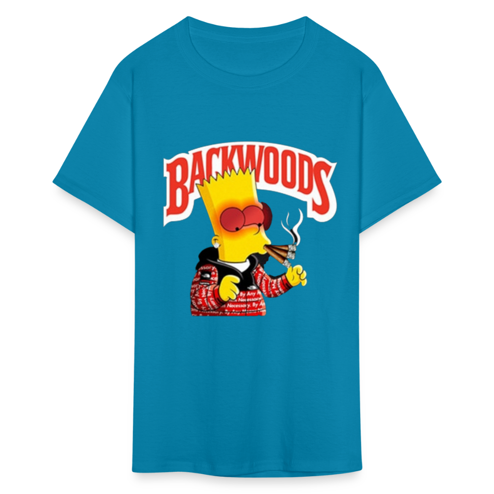 Unisex Backwoods Bart Print T Shirt - turquoise