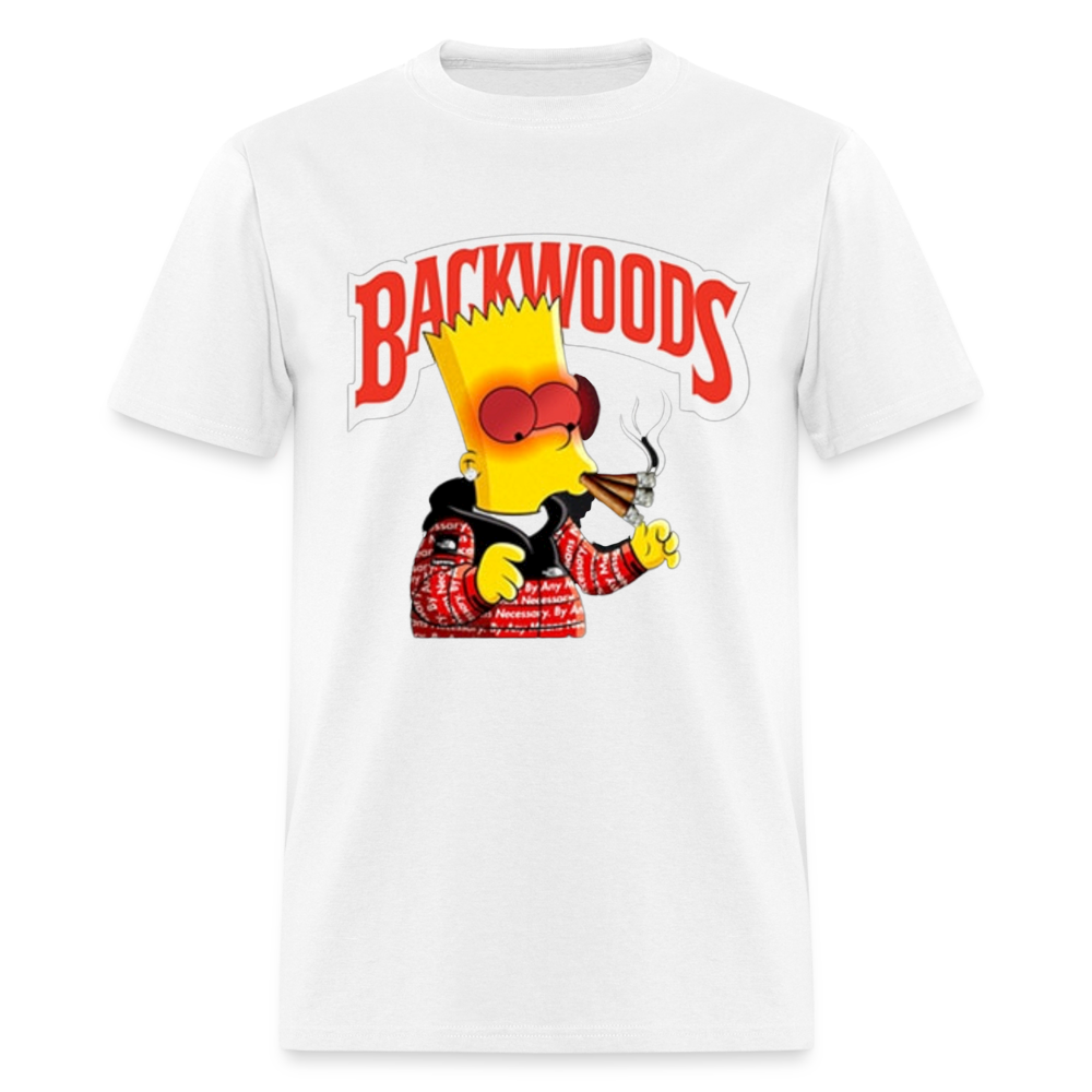 Unisex Backwoods Bart Print T Shirt - white