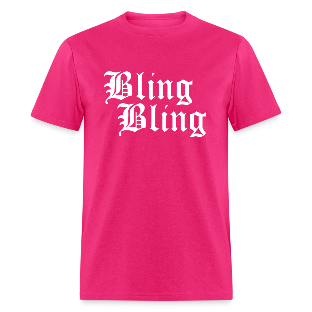 Unisex Bling Bling Print T Shirt - fuchsia