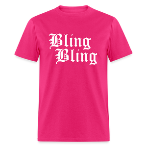 Unisex Bling Bling Print T Shirt - fuchsia