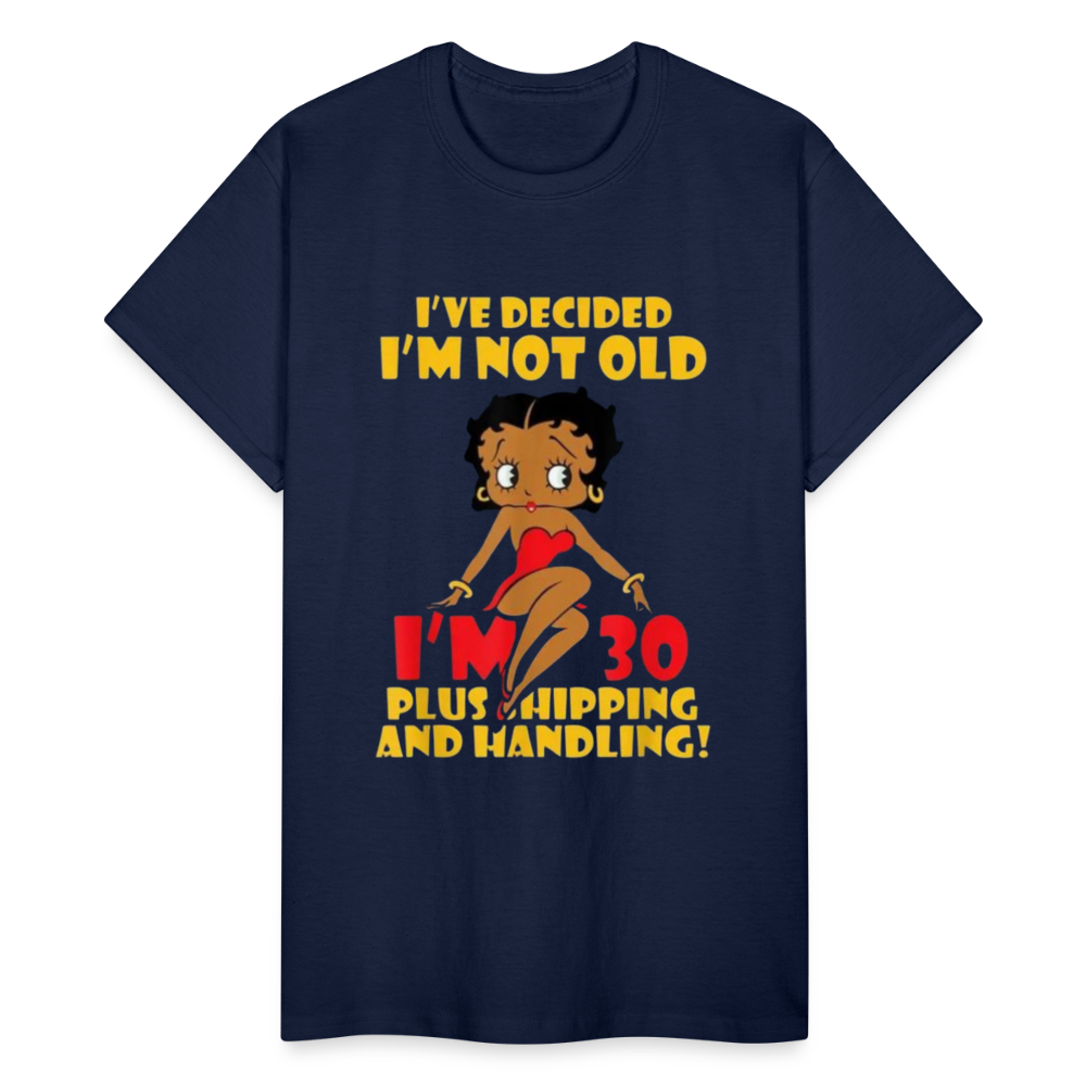 Women's Gildan Cotton I'm Not Old Print T Shirt - navy