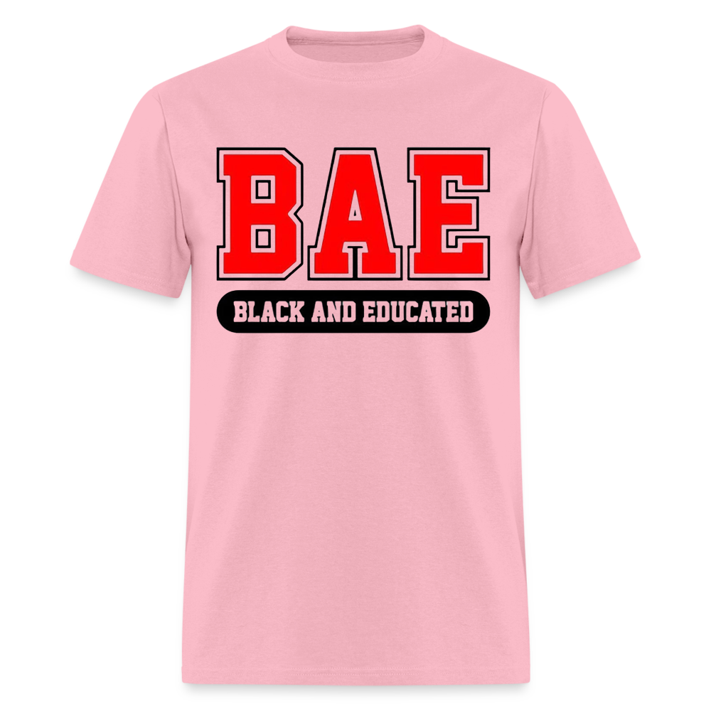 Unisex Classic Bae Print Fruit of The Loom T Shirt - pink