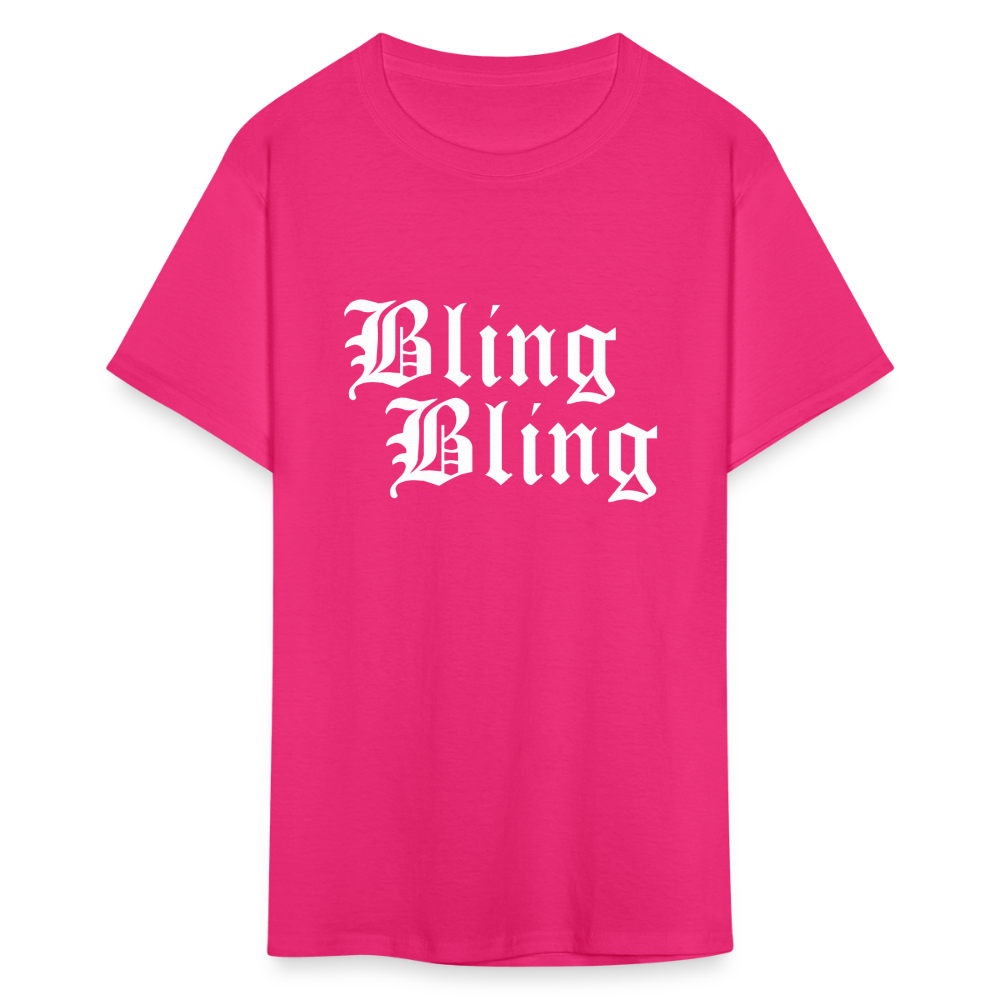 Unisex Bling Bling Print T Shirt - fuchsia