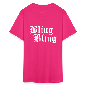 Unisex Bling Bling Print T Shirt - fuchsia