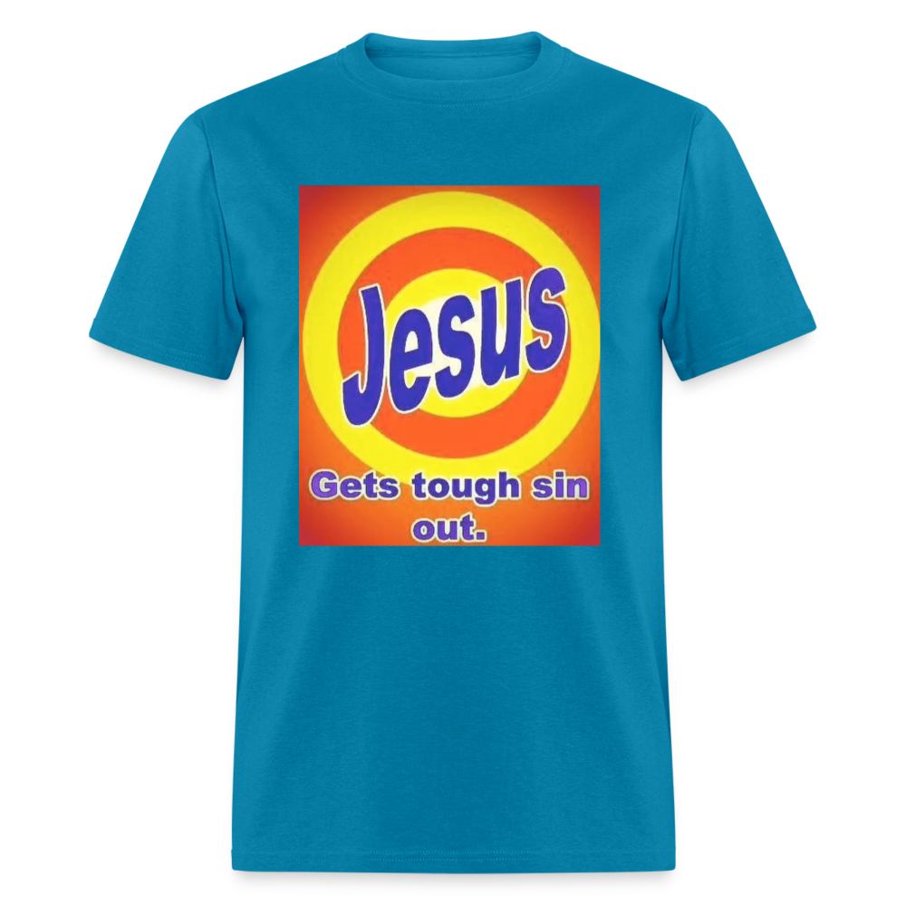 Unisex Classic Jesus Print T Shirt - turquoise