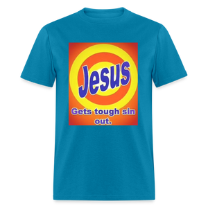 Unisex Classic Jesus Print T Shirt - turquoise