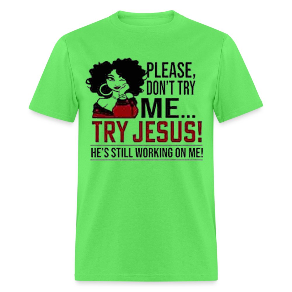 Women's Classic Jesus Print T Shirt - kiwi