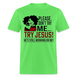 Women's Classic Jesus Print T Shirt - kiwi