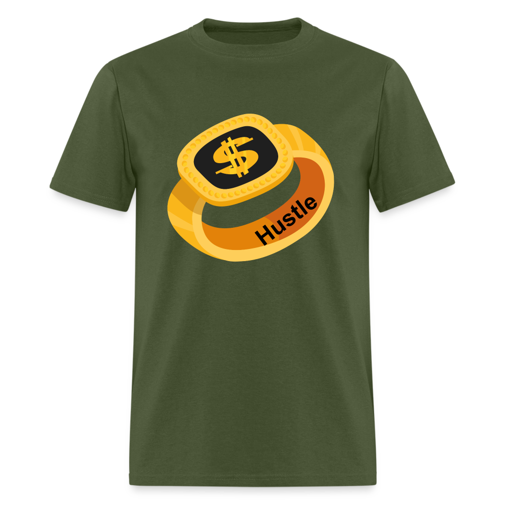 Men's Hustle Print T Shirt - military green