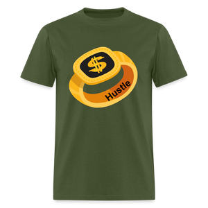 Men's Hustle Print T Shirt - military green