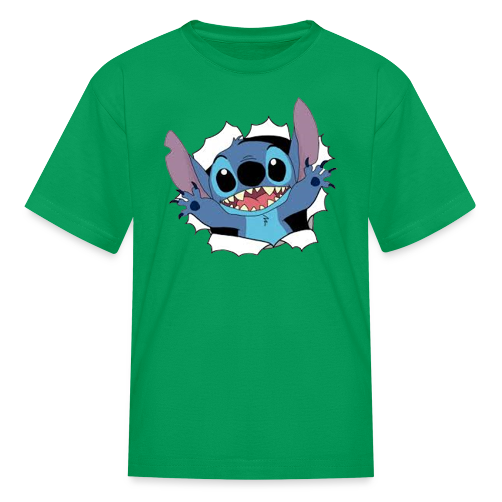 Kids and Babies Unisex Stitch Print  T-Shirt - kelly green