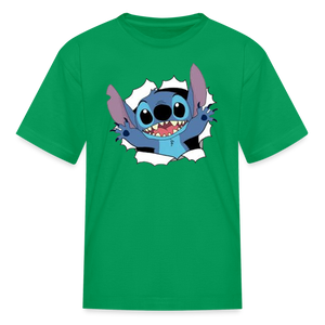 Kids and Babies Unisex Stitch Print  T-Shirt - kelly green