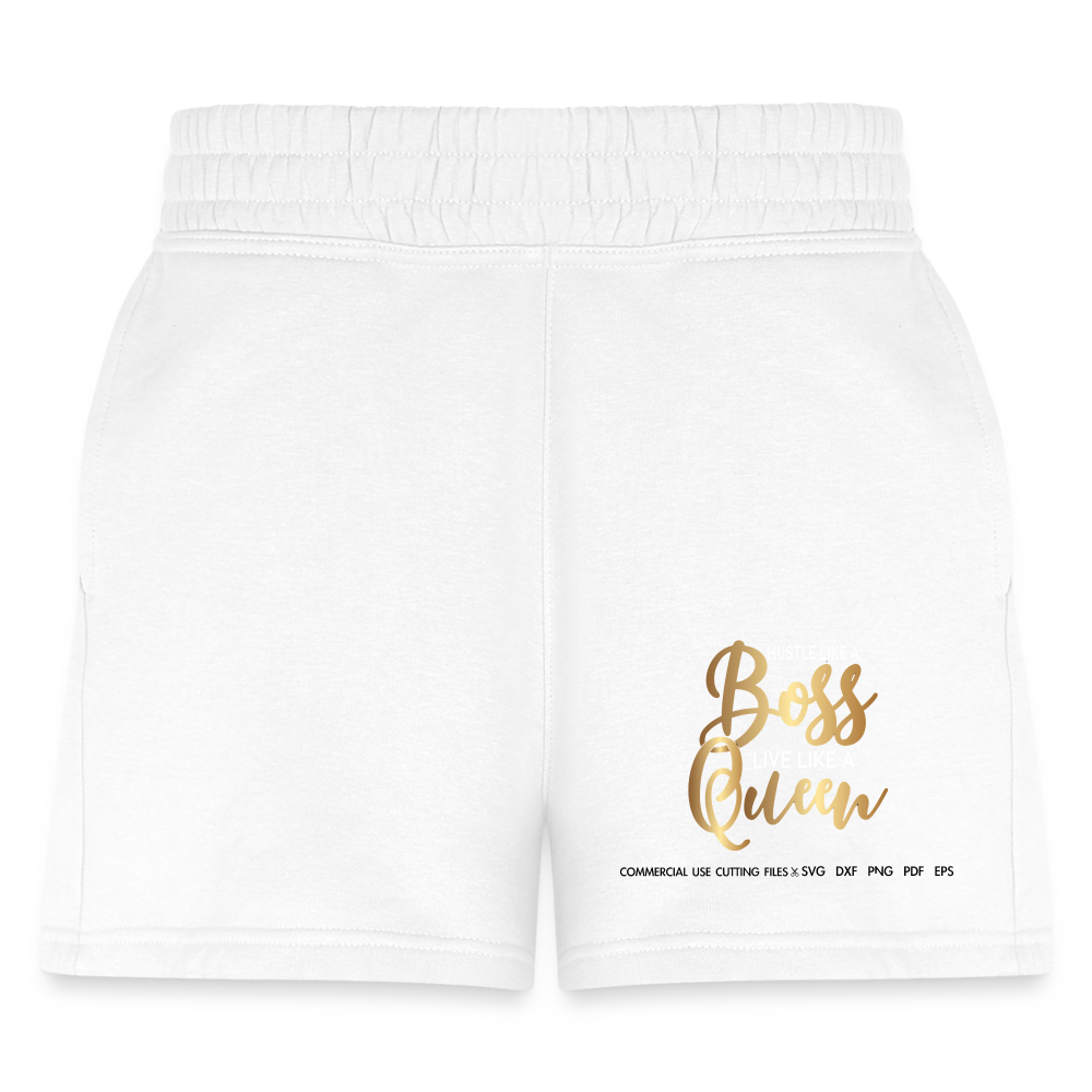 Women's Jogger Boss Queen Print Shorts - white