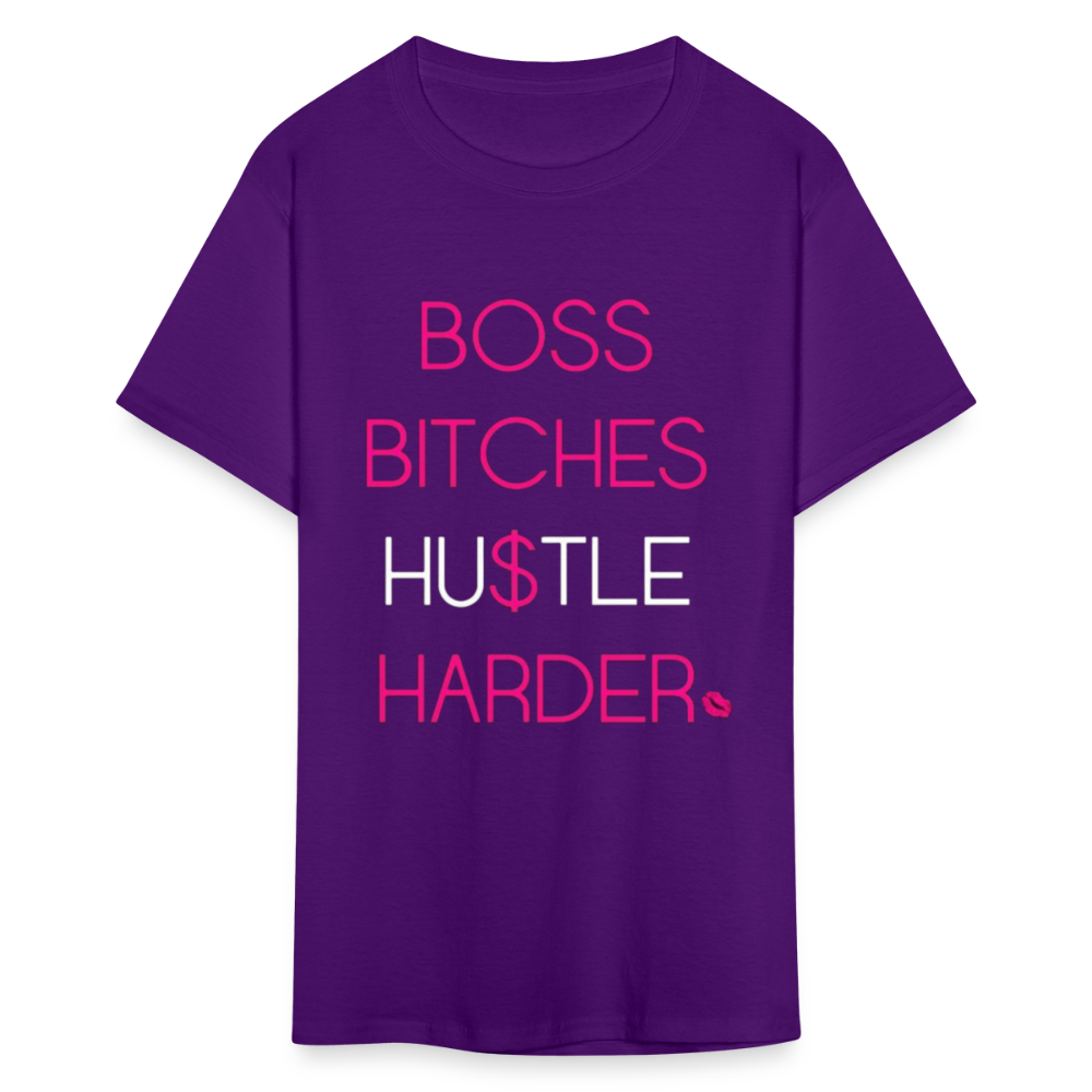 Women's Classic Boss Print T Shirt - purple