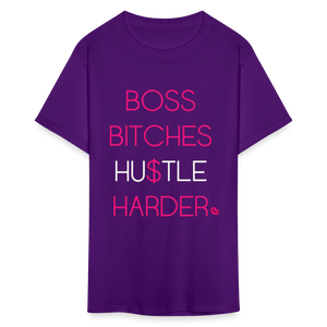 Women's Classic Boss Print T Shirt - purple