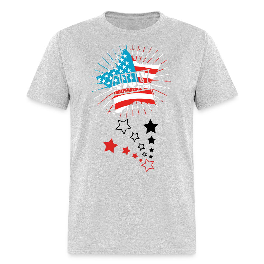 Unisex Independence Day Print T Shirt - heather gray