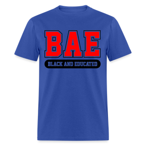 Unisex Classic Bae Print Fruit of The Loom T Shirt - royal blue