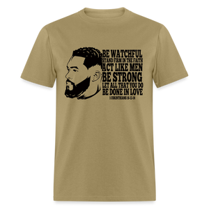 Men's Fruit of the Loom Classic Strong Print T Shirt - khaki