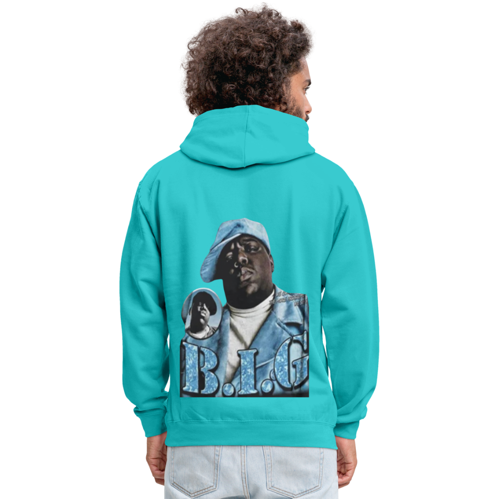 Unisex Contrast Biggie Print Hoodie - scuba blue/asphalt