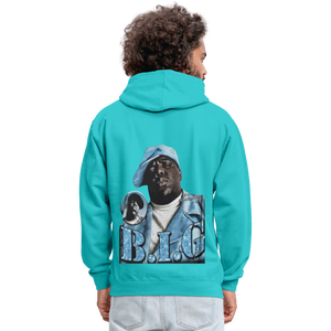 Unisex Contrast Biggie Print Hoodie - scuba blue/asphalt