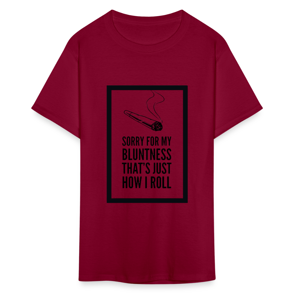 Unisex Classic Bluntness Print T Shirt - burgundy